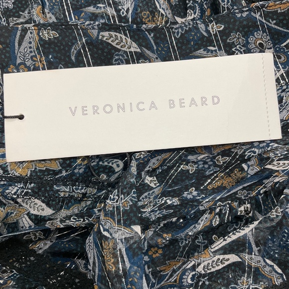 VERONICA BEARD BLACK MULTI RAHLA SILK MINI DRESS - Picture 5 of 5